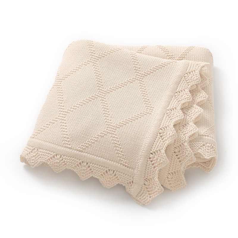 Baby Sleep Sack - Kocyk dla noworodka, bawełniany, dziergany, dla