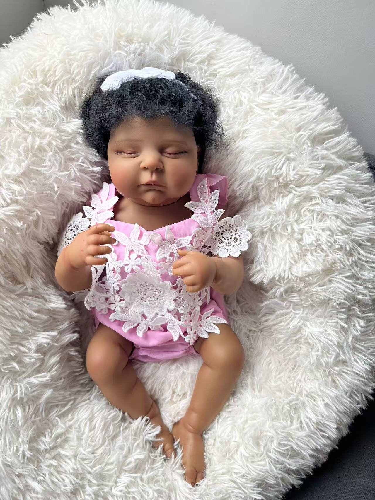 Baby Products For Curly Hair - 48CM Reborn Peaches Silikonowa Lalka Niemowlę