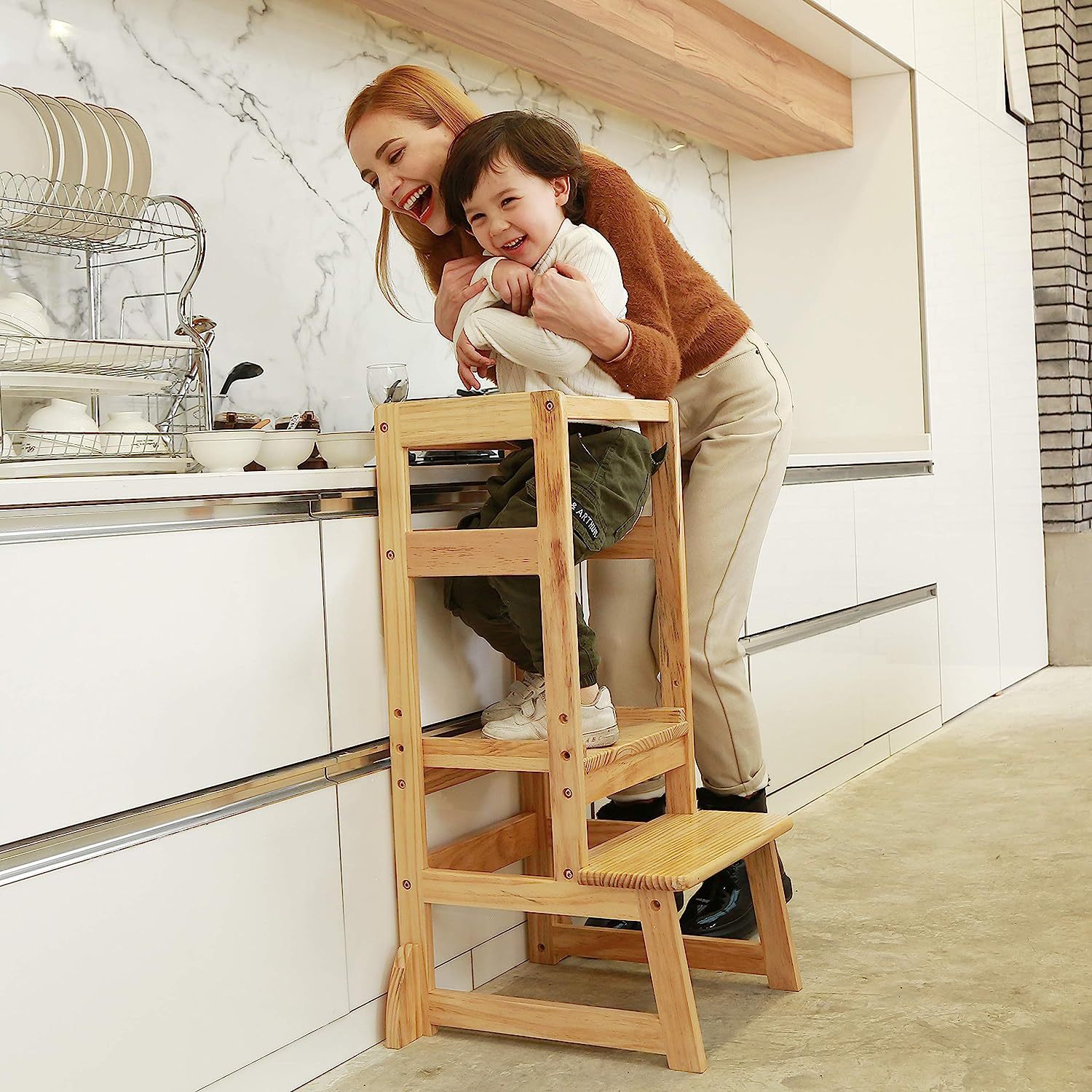 Regulowana wysokość drabinki-s – Toddler Learning Tower recenzja i cena