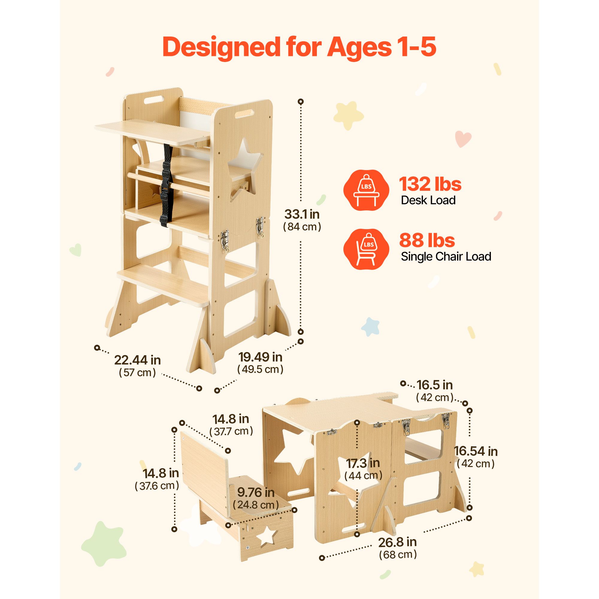 Drewniana wieża dla maluchów,  – Toddler Learning Tower recenzja i cena