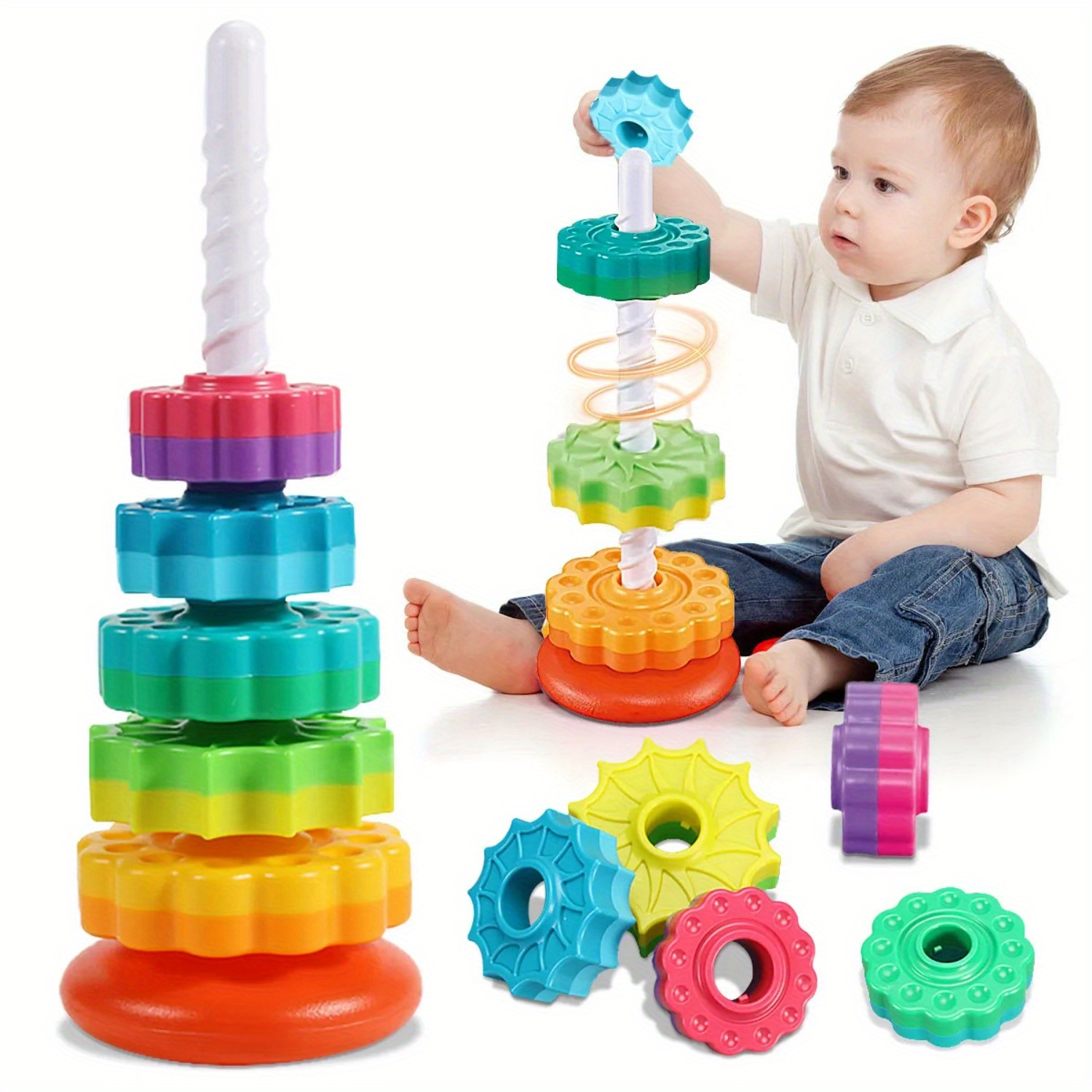 Obrotowa Wieża Tęczowa do Ukła – Toddler Learning Tower recenzja i cena